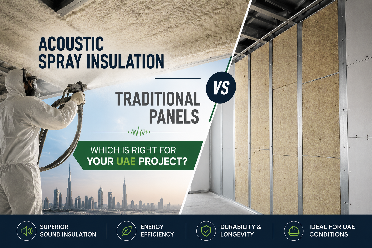 Acoustic Spray Insulation vs Traditional Panels: Which Is Right for Your UAE Project?